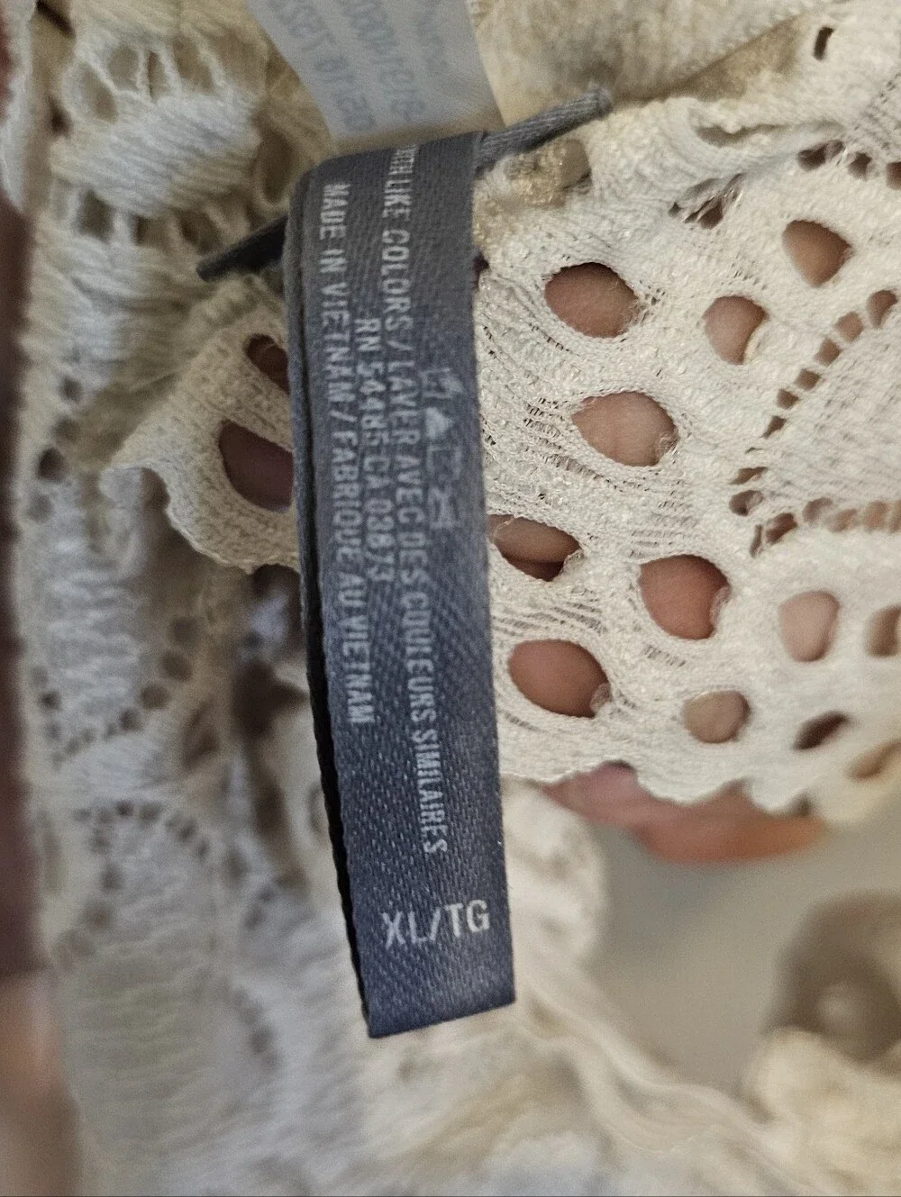 Aerie Off White Lace Racerback Pullover Wirefree Bralette Bra Size XL